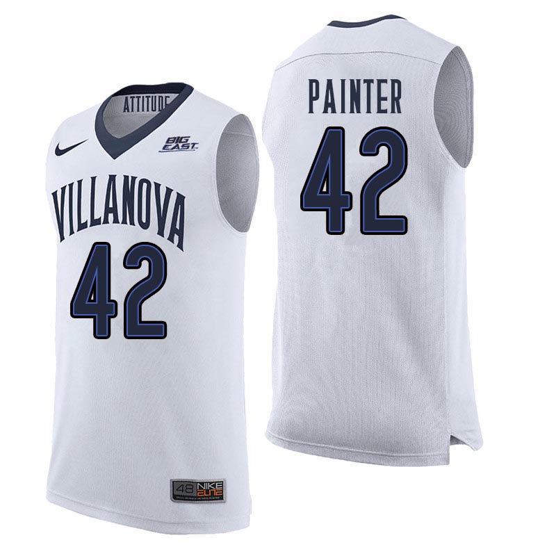 Men Villanova Wildcats #42 Dylan Painter College Basketball Jerseys Sale-White - Click Image to Close